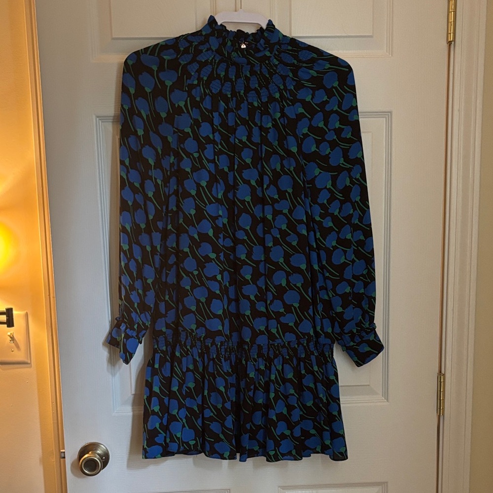 Kate Spade Blue and Black Patterned Dress